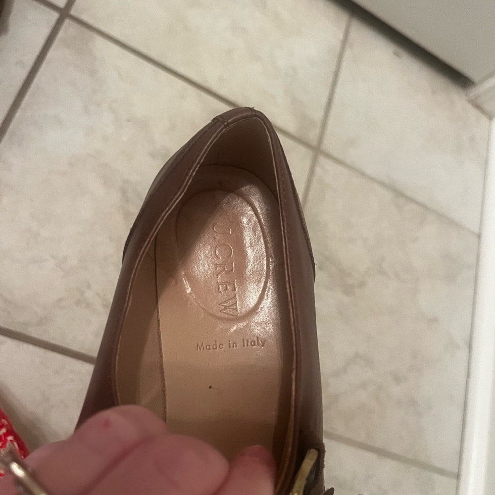 J.Crew Kiltie Monk Strap Loafer – Rustic Brown Leather, Made in Italy, US 7.5 - Picture 9 of 11